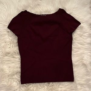 Ann Taylor Burgundy Sweater Blouse